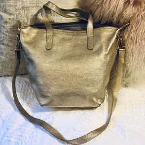 Gold leather Cuyana bag